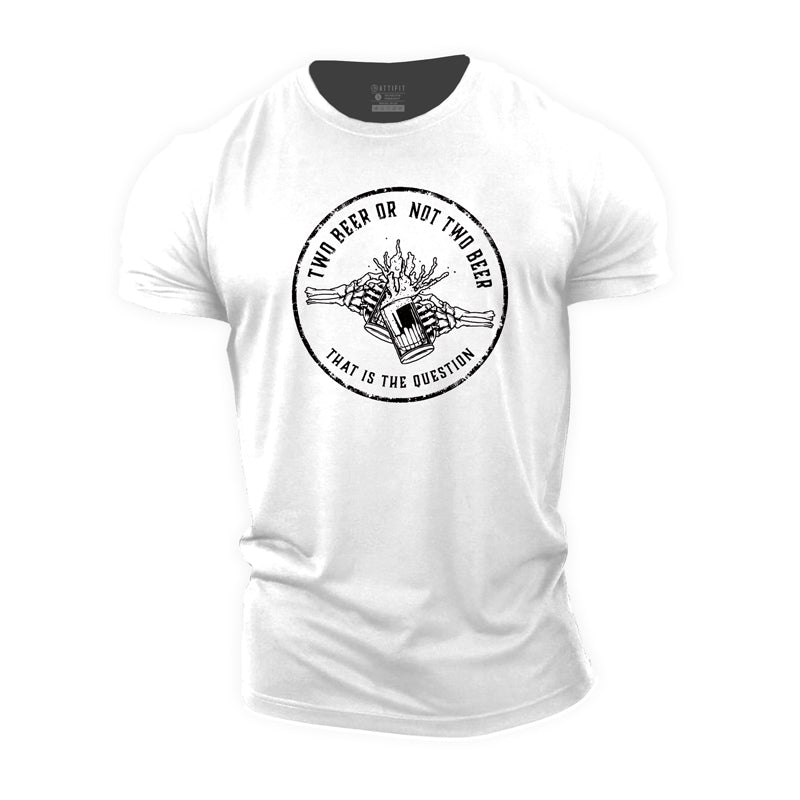 Cotton Two Beer Graphic Gym T-shirts