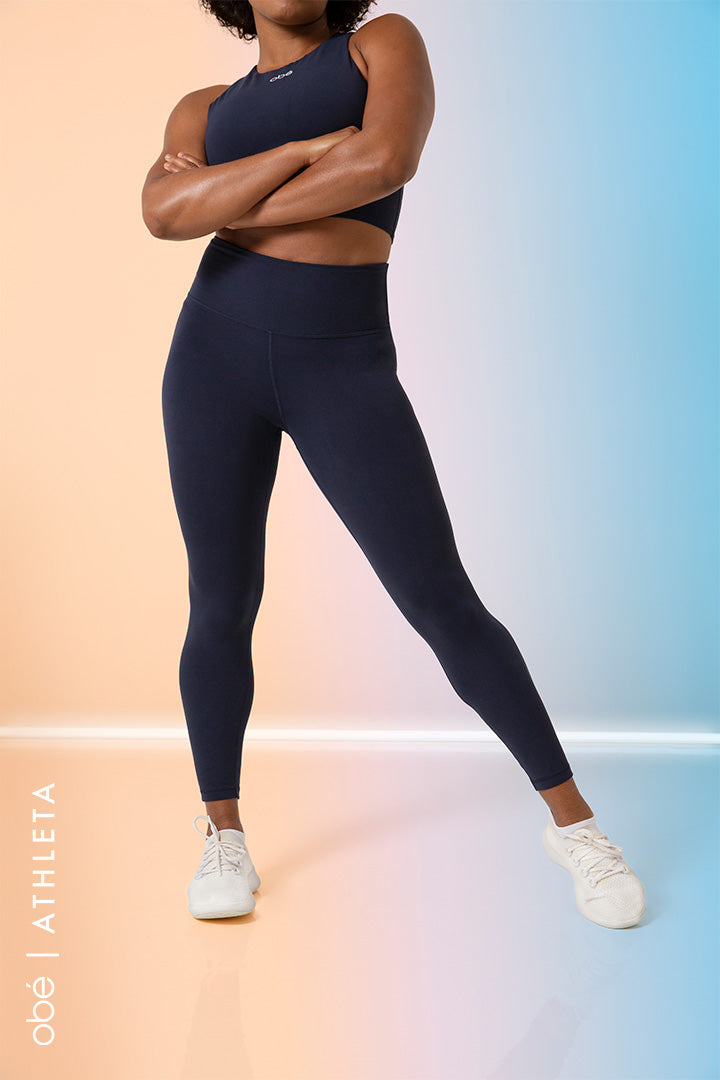 obé x Athleta Ultra High Rise Elation 7/8 Tight, navy