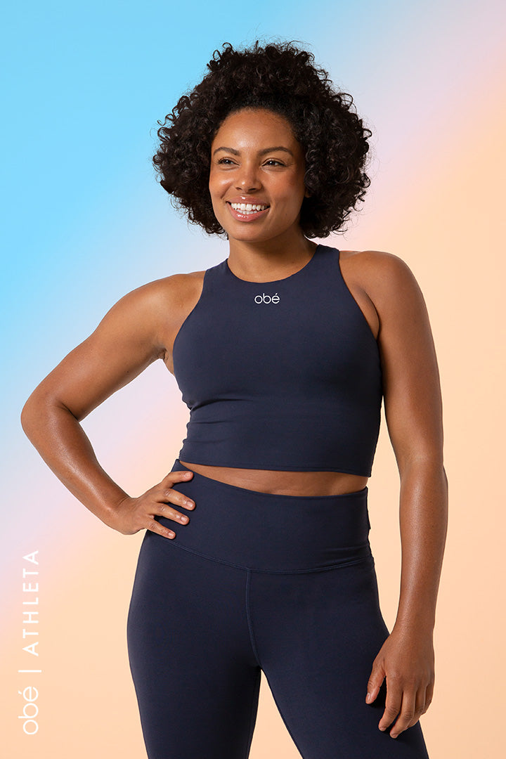 obé x Athleta Conscious Crop (A-C), navy