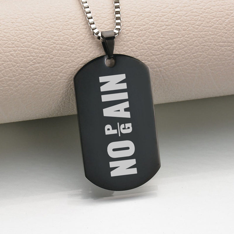 No Pain No Gain Titanium Steel Fitness Jewelry