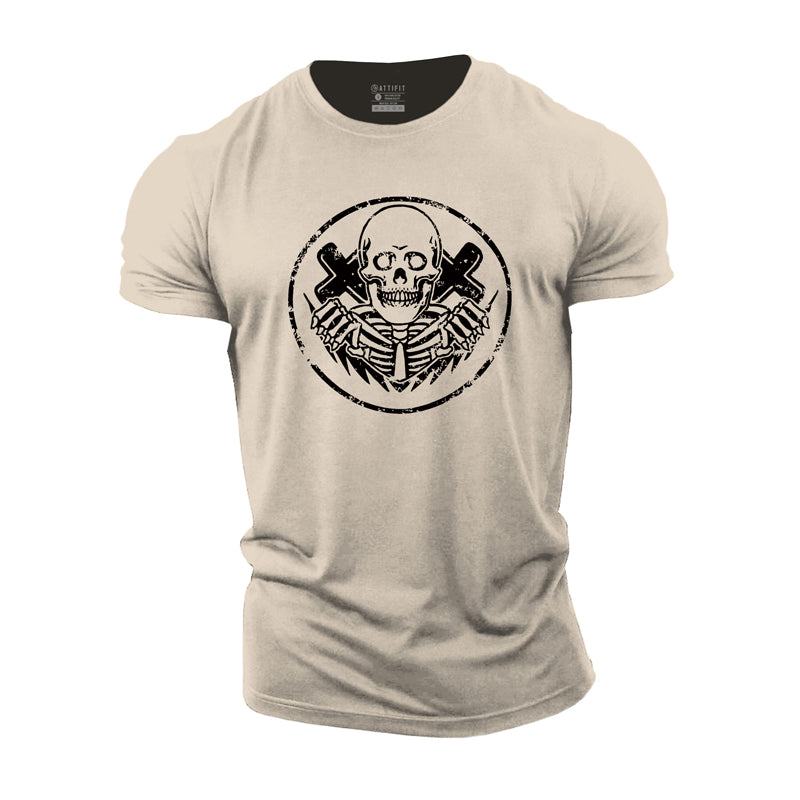 Cotton Smile Skull Graphic Men's T-shirts