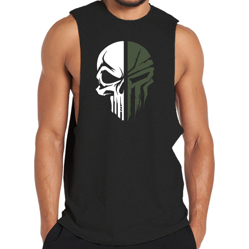 Cotton Skull Stitching Men's Tank Top