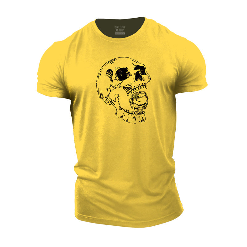 Cotton Loving Beer Skull Men's T-shirts