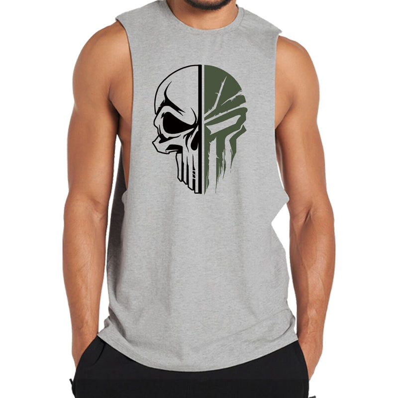 Cotton Skull Stitching Men's Tank Top