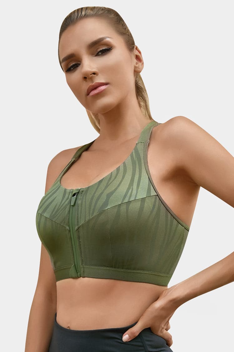 Vutru Zip Front High Impact Racerback Bra
