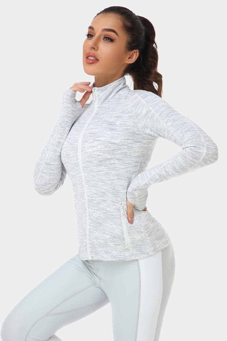 Vutru Mock Neck Zip Up Sports Jacket