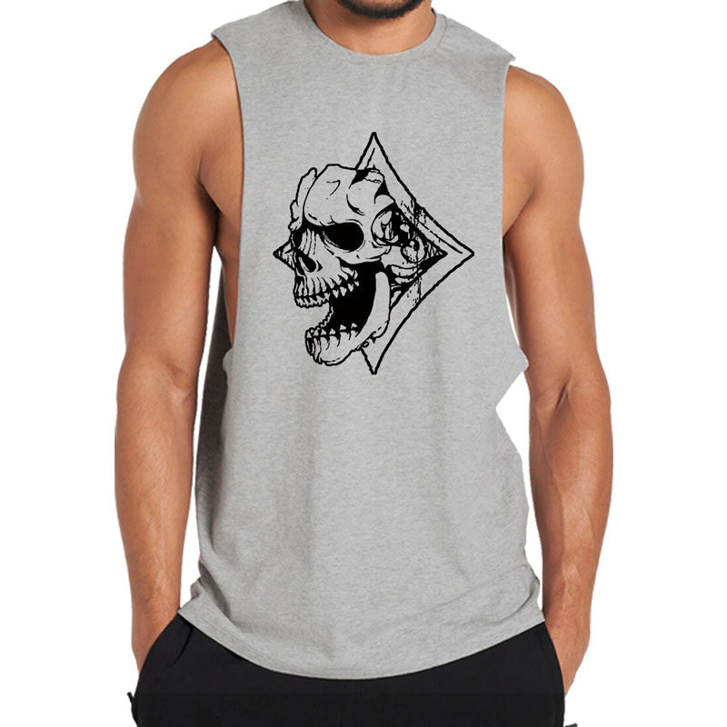 Cotton Skull Graphic Men's Tank Top