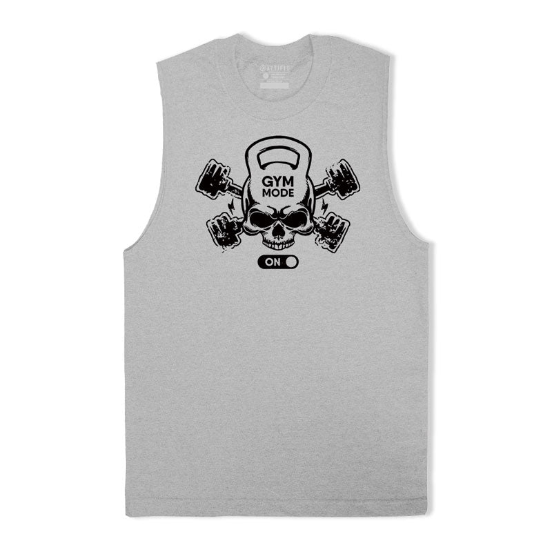 Barbell Skull Graphic Workout Tank Top