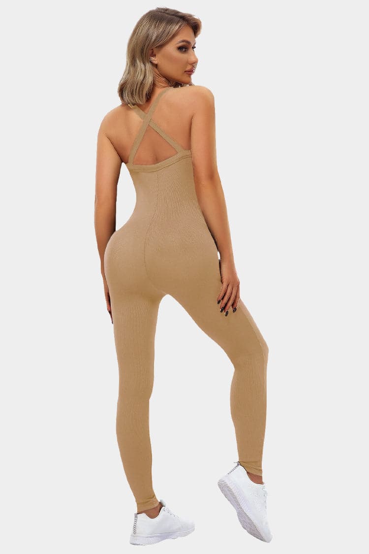 Vutru Khaki Seamless Ribbed Romper