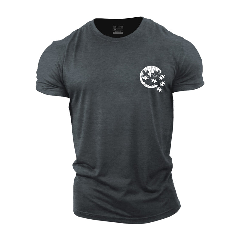 Cotton Smile Puzzle Graphic Men's T-shirts