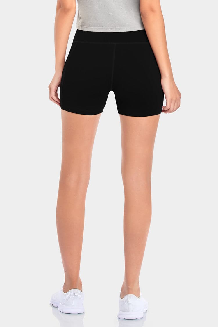 Vutru High-Waist Solid Black Workout Shorts
