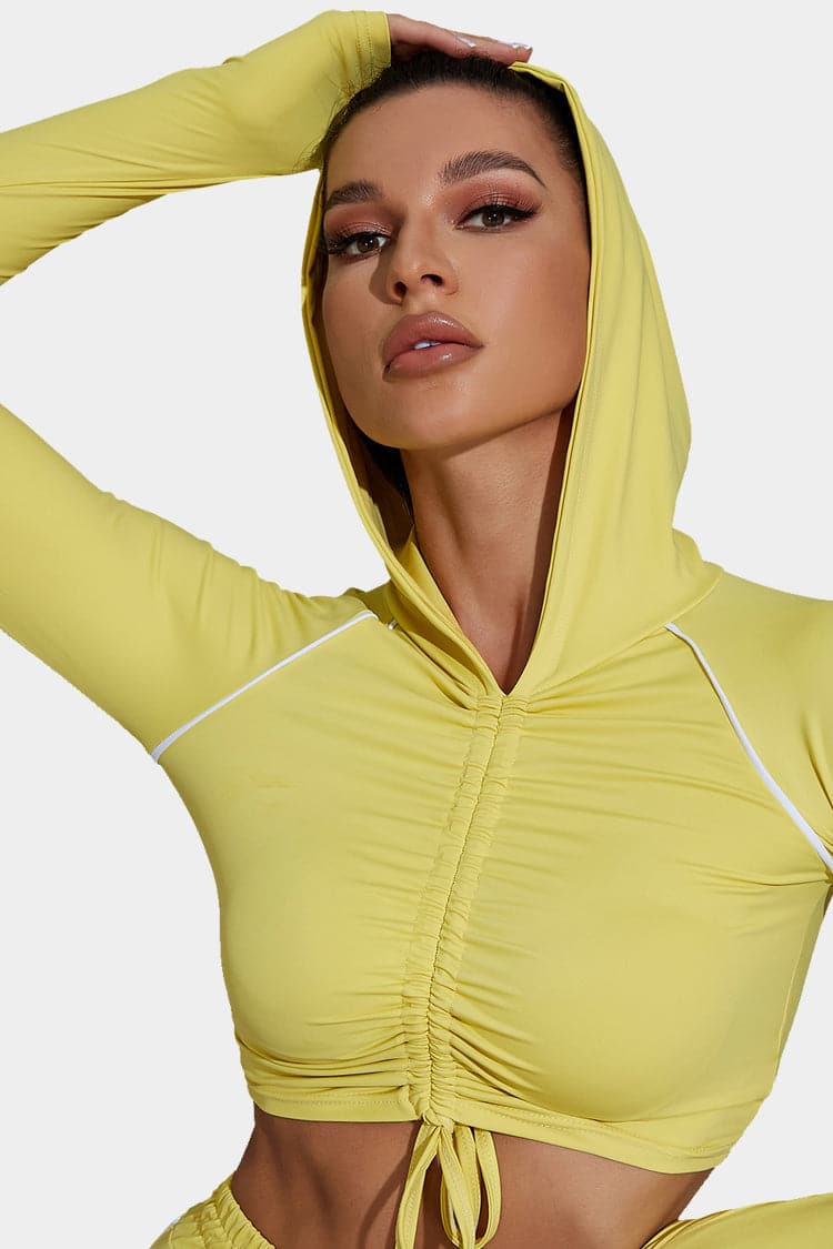 Vutru Ruched Knot Hooded Sports Set