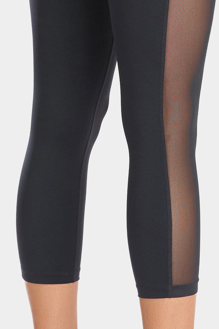 Vutru High-Waist Mesh Panelled Capri Leggings
