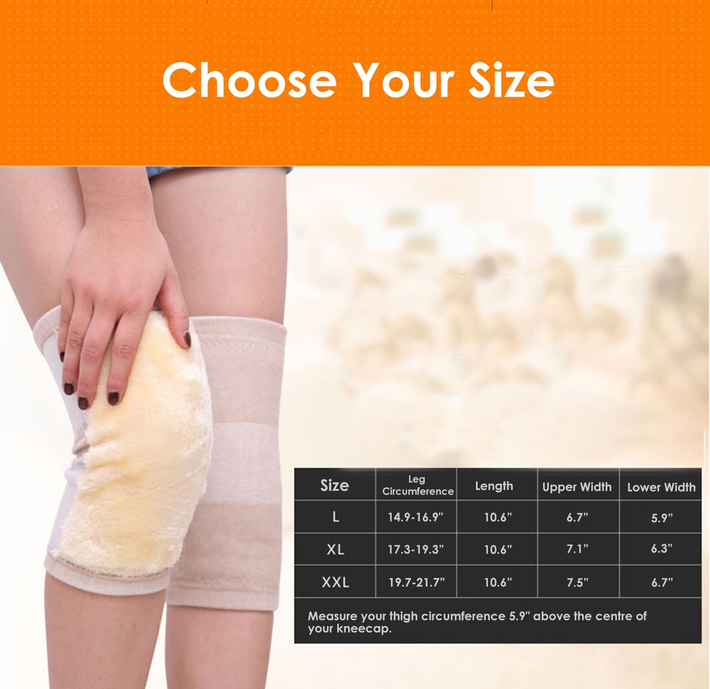 Aofit Fleeced Knee and Leg Compression Sleeves, Cotton Spandex Warming Leg Sleeves for Adults, 1 Pair