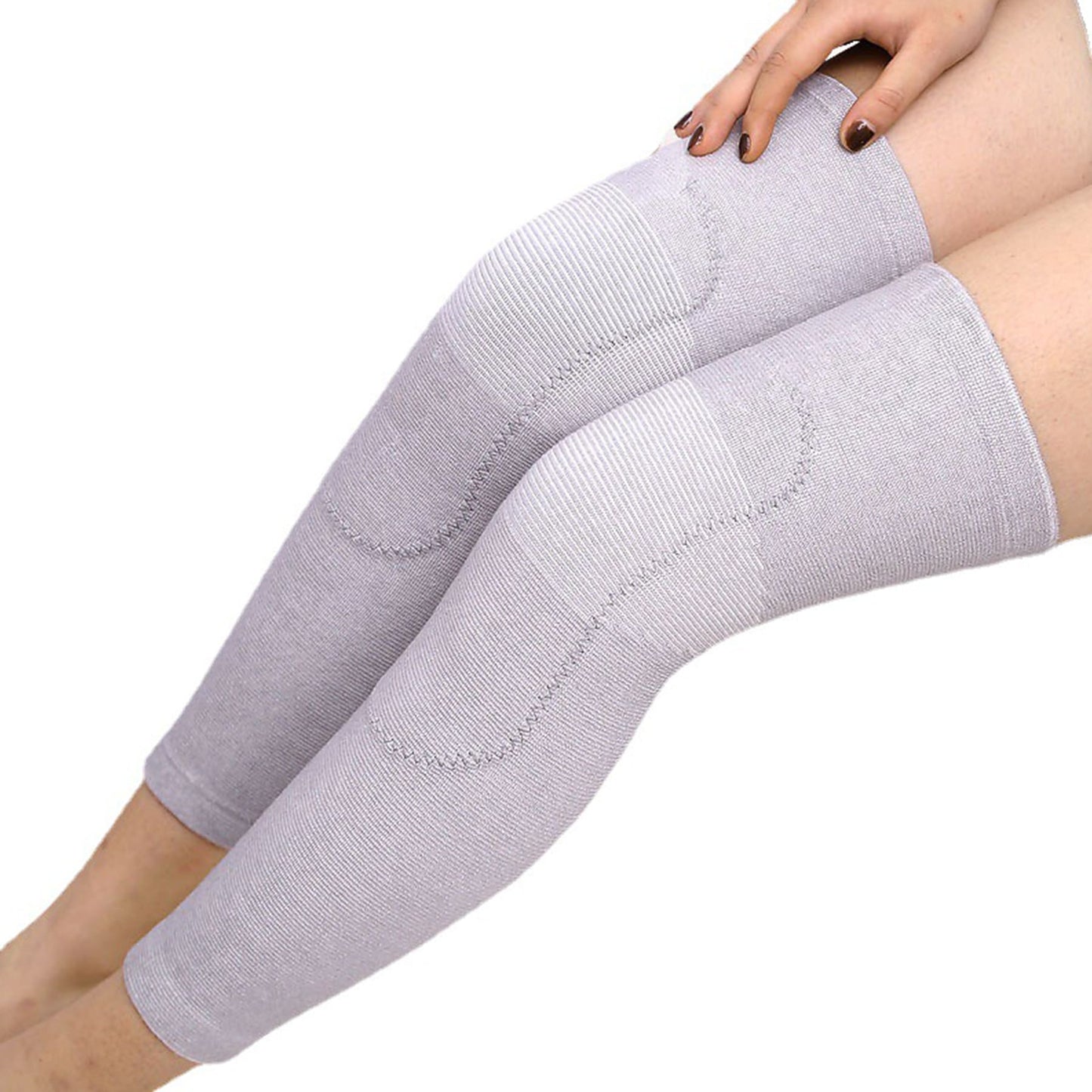 Aofit Extra Long Fleeced Knee and Leg Compression Sleeves, Cotton Spandex Warming Leg Sleeves for Adults, 1 Pair
