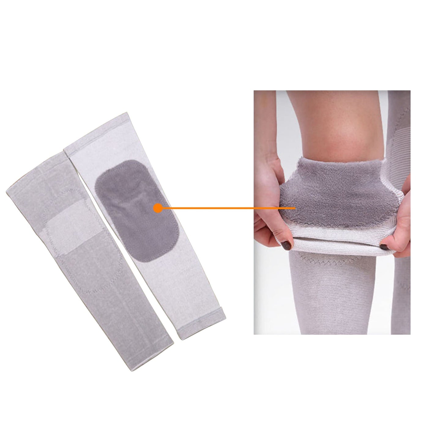 Aofit Extra Long Fleeced Knee and Leg Compression Sleeves, Cotton Spandex Warming Leg Sleeves for Adults, 1 Pair