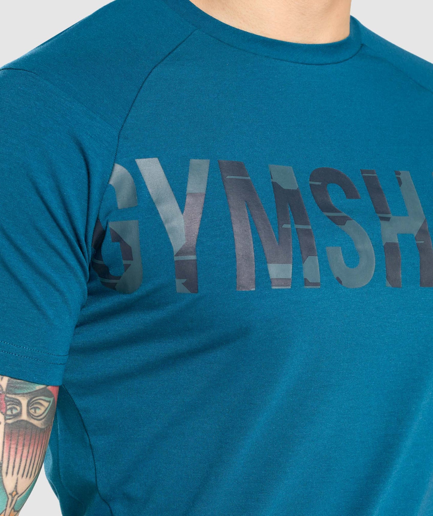 Gymshark Bold T-Shirt - Teal/Camo