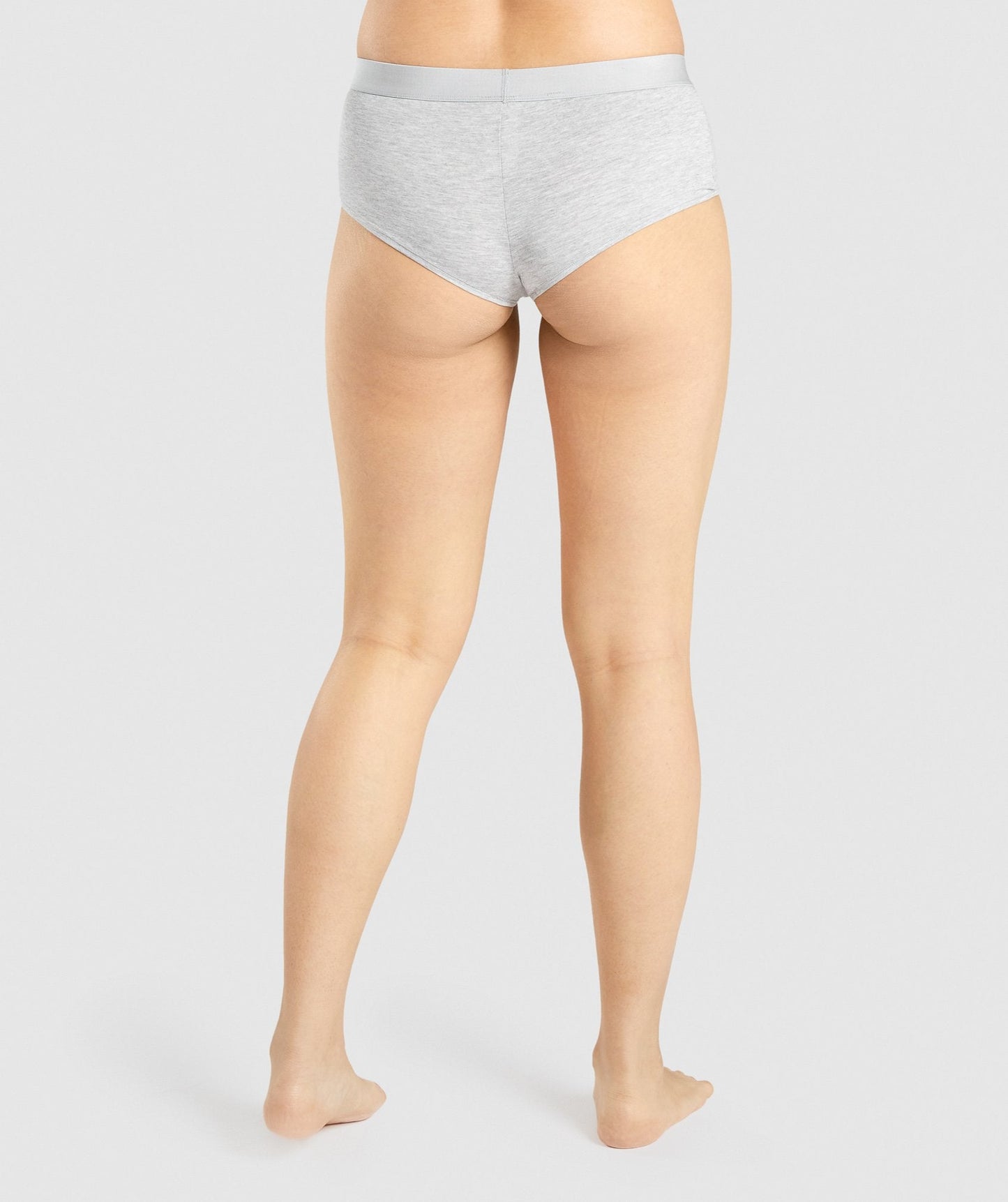 Gymshark Cotton Boyfriend Shorts - Light Grey Marl