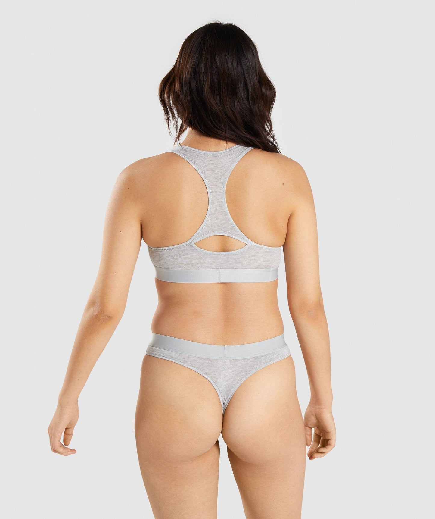 Gymshark Cotton Bralette - Light Grey Marl