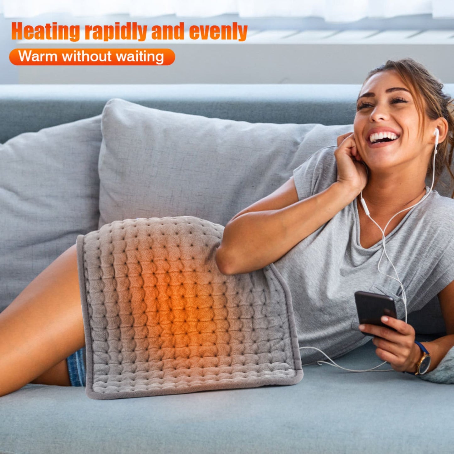Electric Heating Pad for Back Pain Muscle Pain Relief, 12”x24”