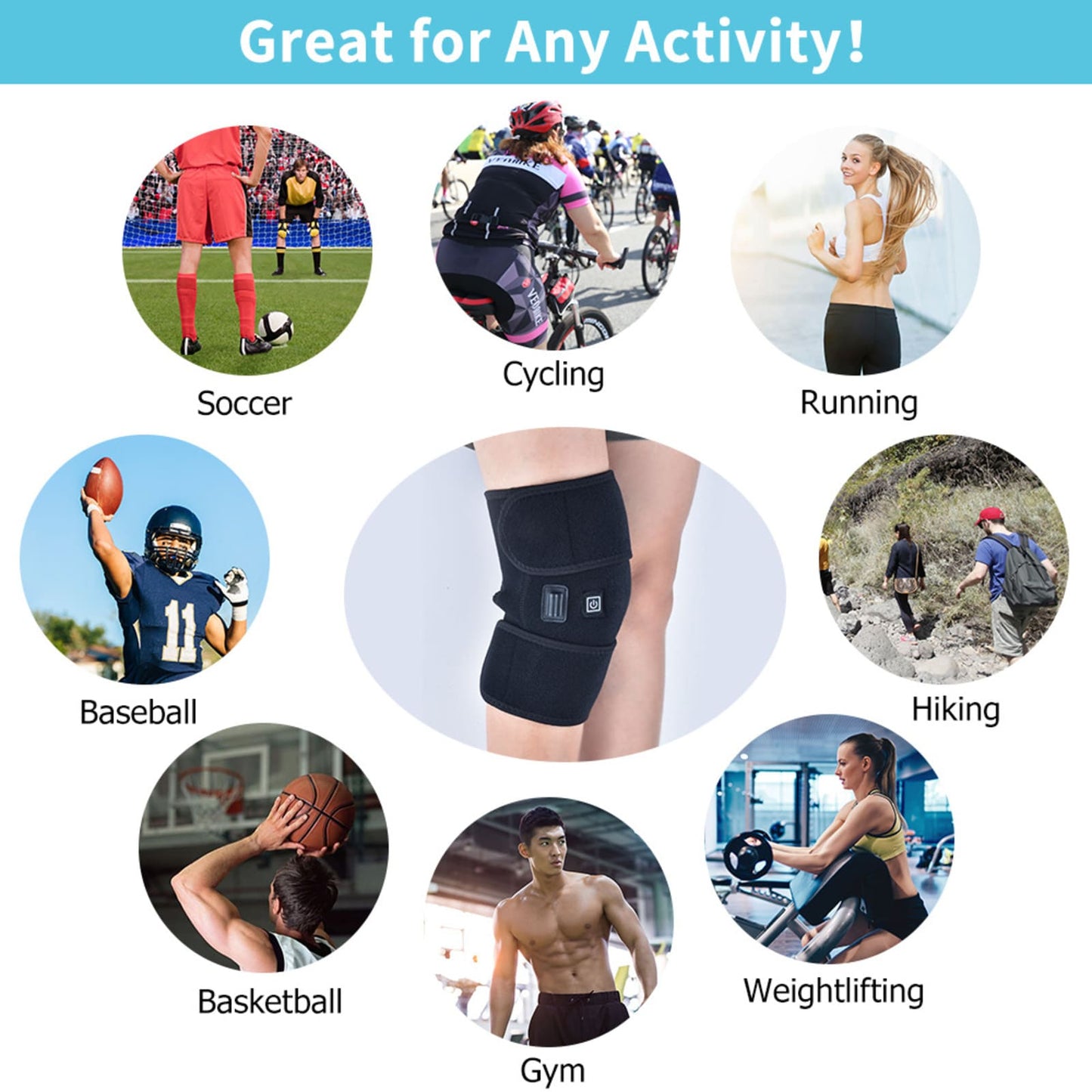 Electric Heated Knee Wrap for Knee Pain Relief