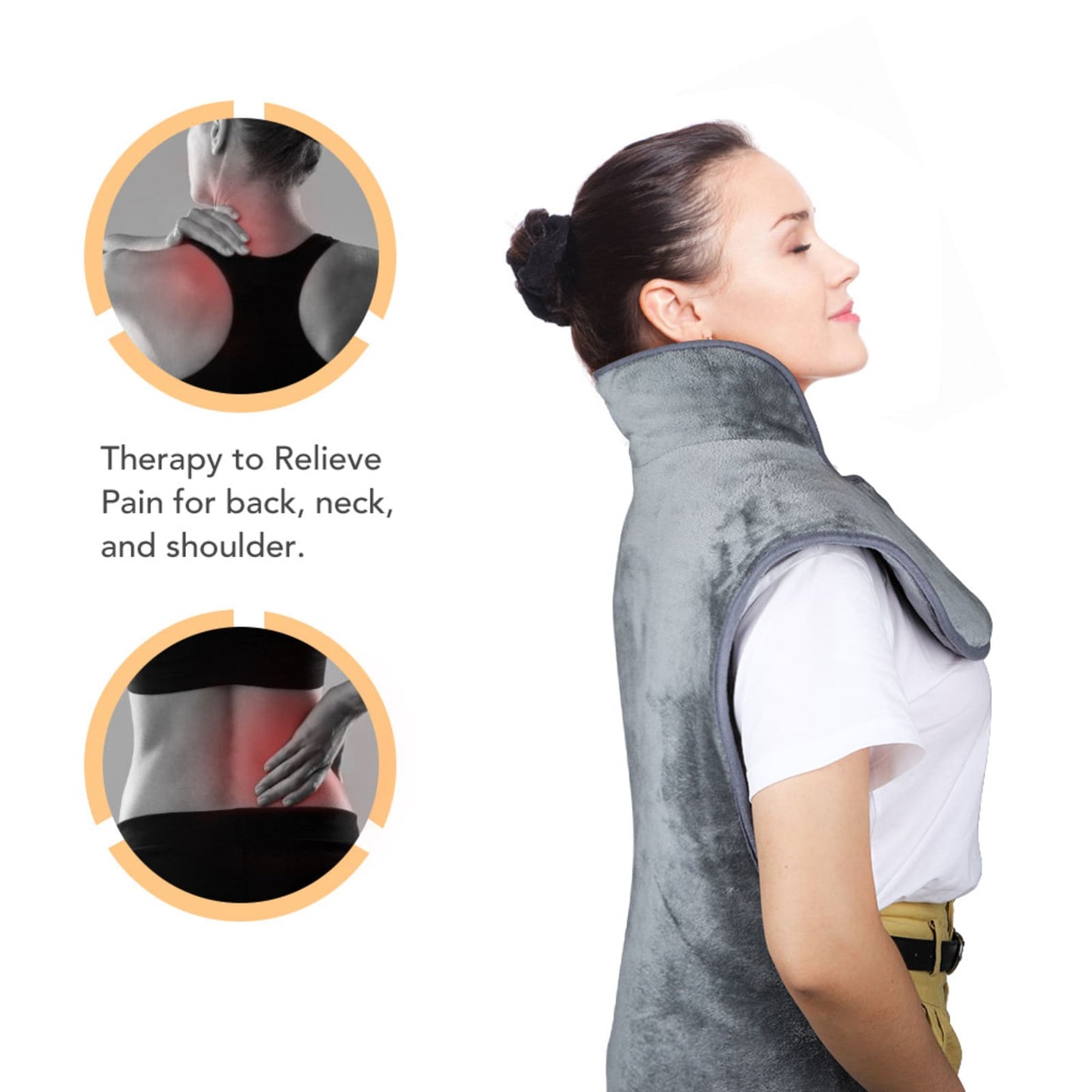 Electric Heated Pad for Neck and Shoulder, Back Pain, 37x22”