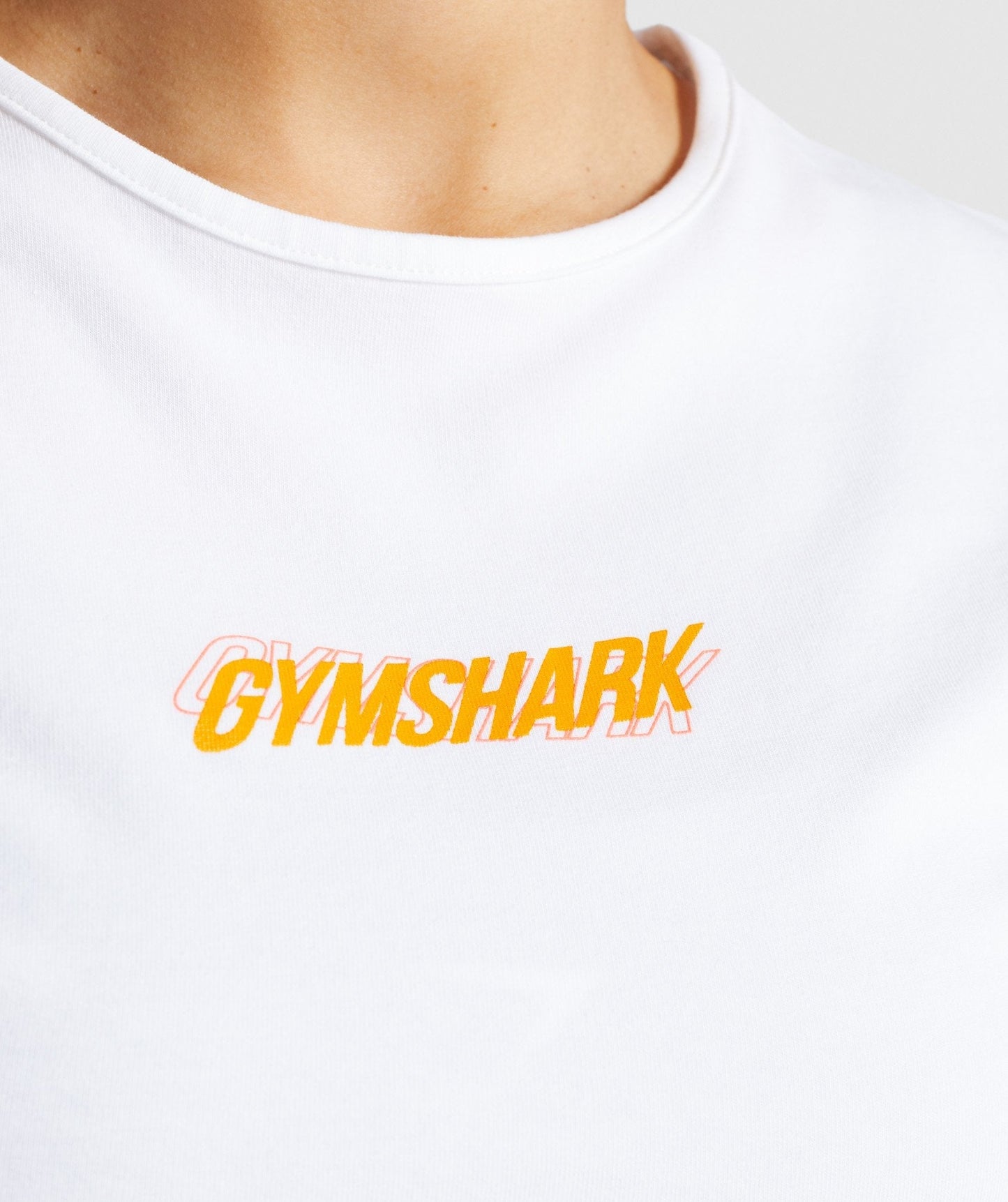Gymshark Italic Graphic Crop Top - White