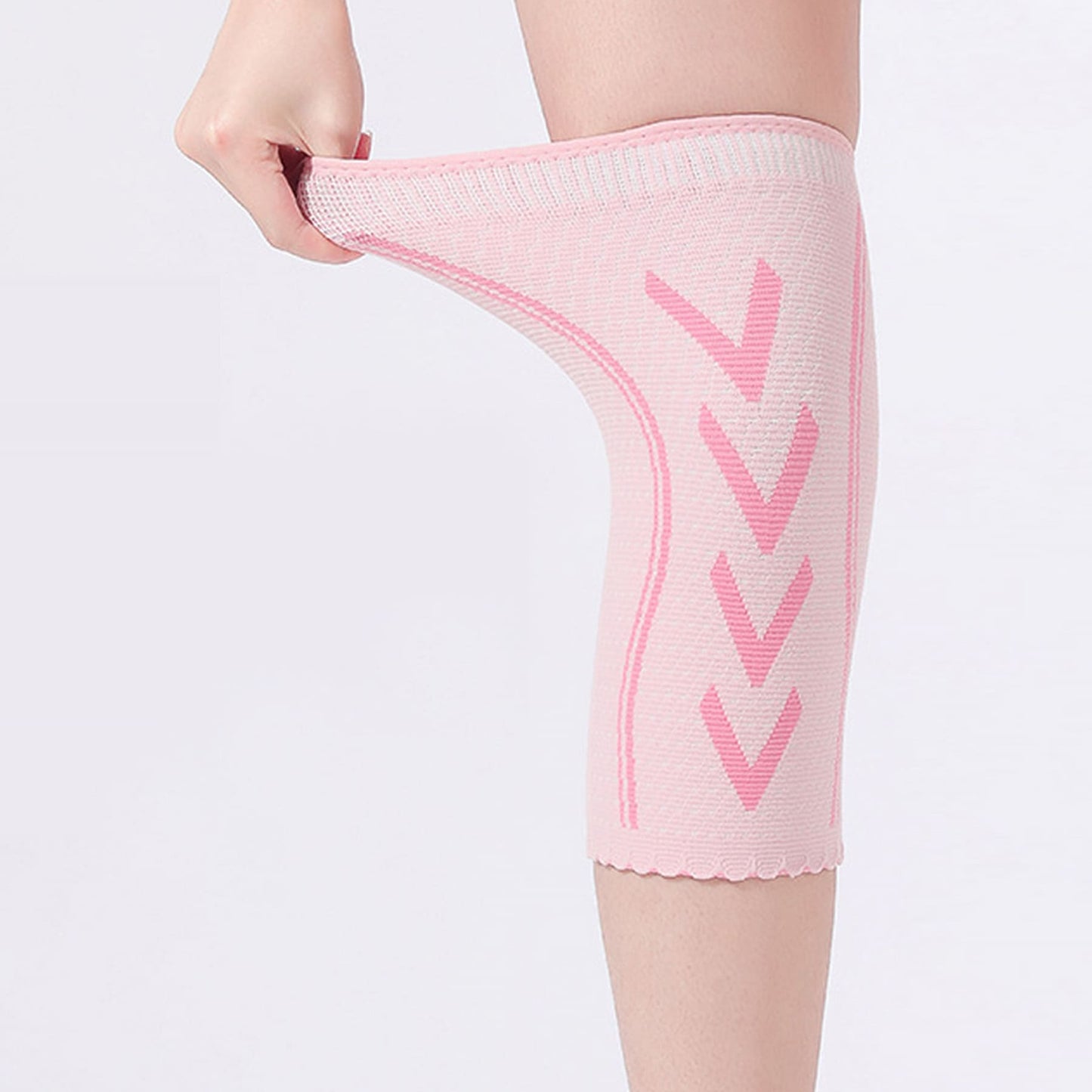 Aofit Pink Support Knee Sleeve with Firm Compression, Women’s Athletic Scalloped Hem Knee Support Brace, 1 Pair