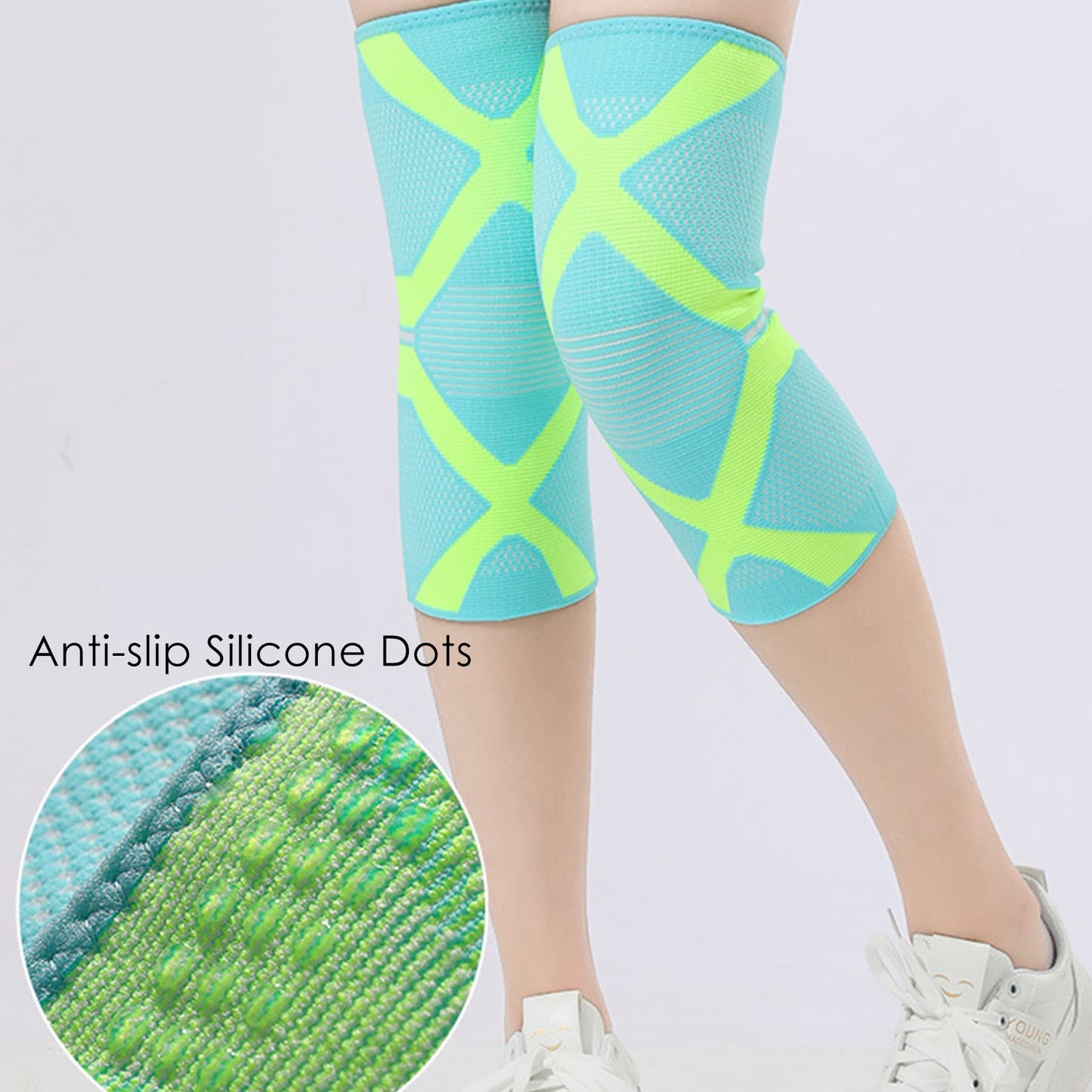 Aofit Knee Sleeve with Firm Compression, Women’s Athletic Scalloped Hem Knee Support, 1 Pair