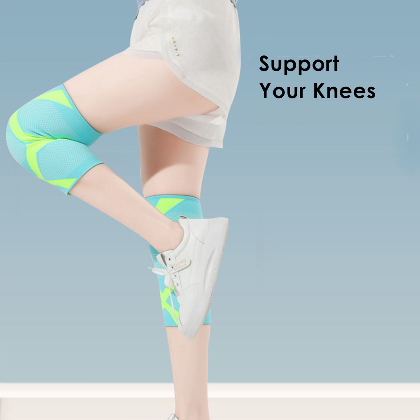 Aofit Knee Sleeve with Firm Compression, Women’s Athletic Scalloped Hem Knee Support, 1 Pair