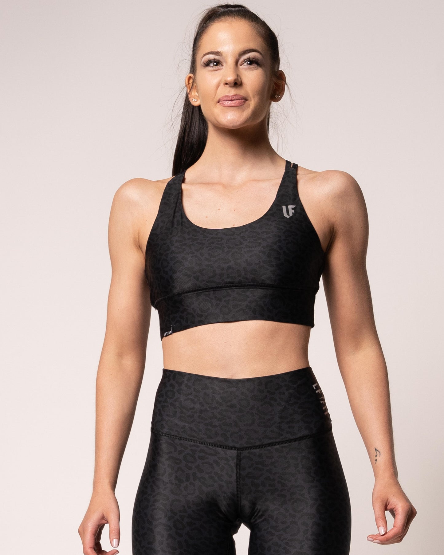 LF Leopard Crossover Sports Bra