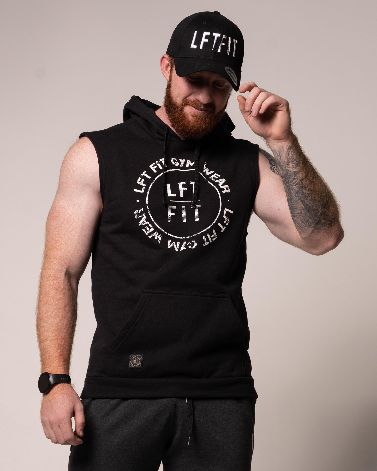 LFTFIT Distressed Circle Sleeveless Hoodie