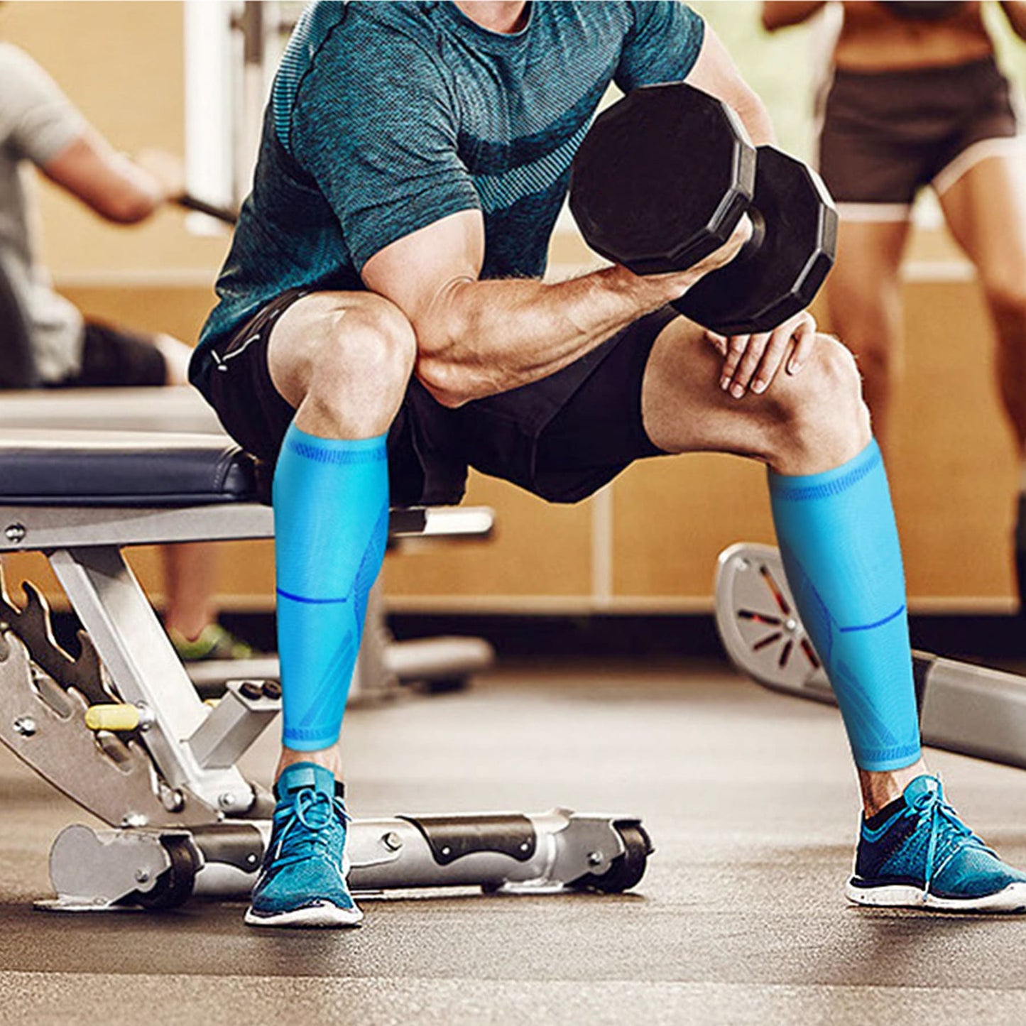 Aofit Calf Compression Sleeves for Running with Anti-Slip Strips, 1 Pair