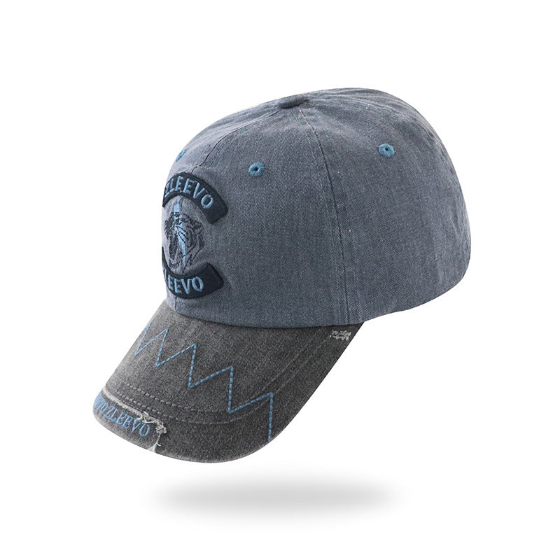 Washed Contrast Embroidered Baseball Cap