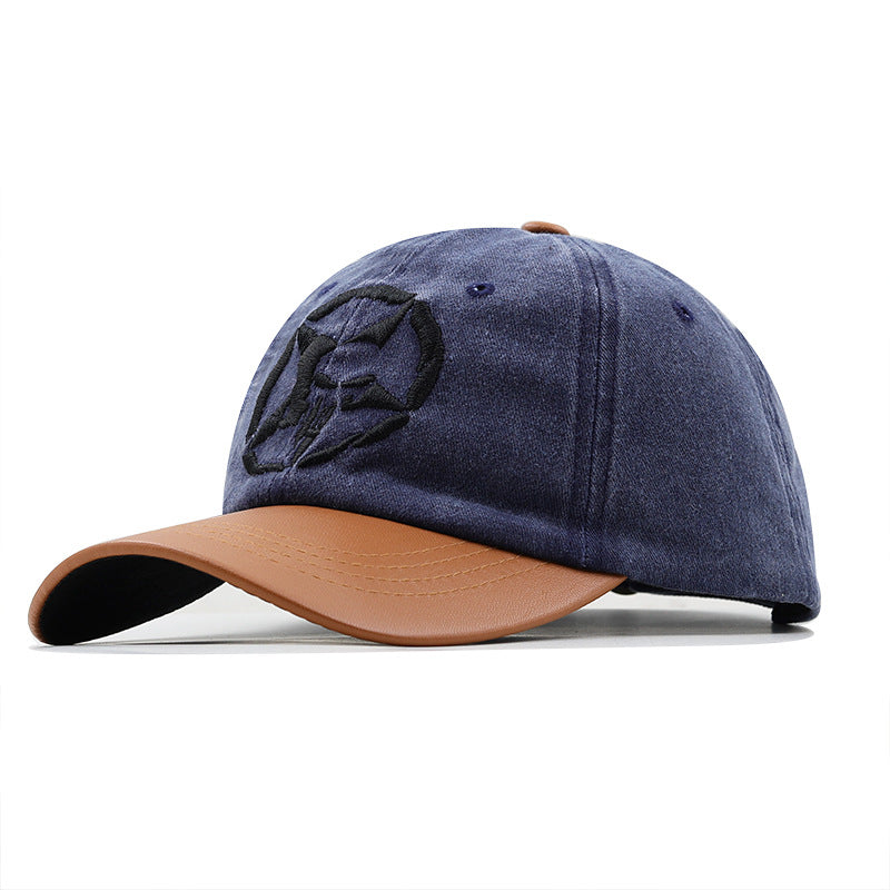 Washed Distressed Five Star Embroidered Baseball Cap