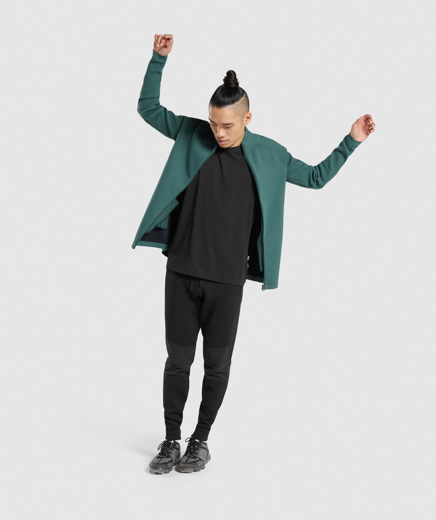 Gymshark Retake Full Zip Track Jacket - Dark Green/Black