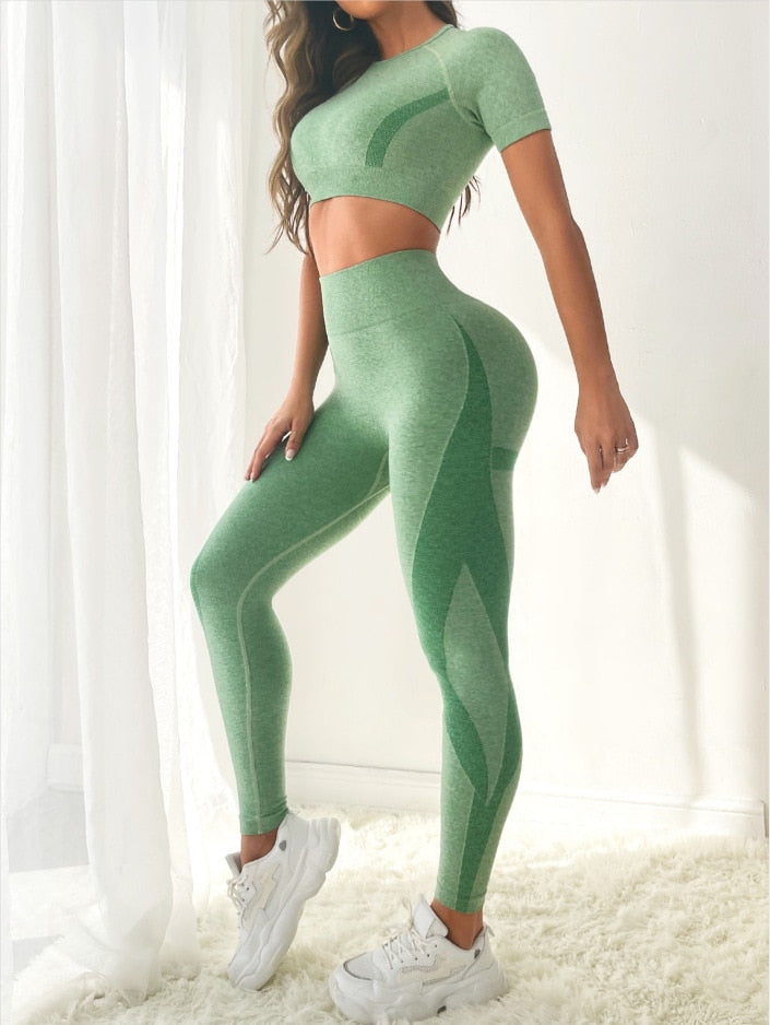 Woman's High Waist Seamless Yoga Set