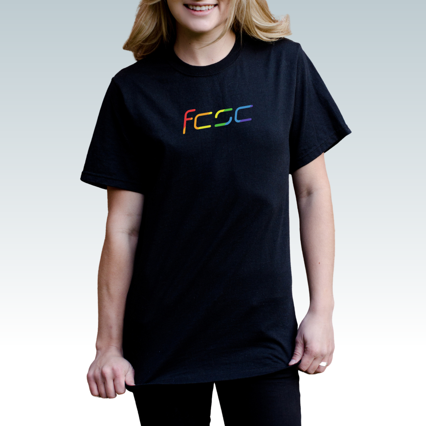 Women's Fit Clinic Strength Co Rainbow Tee