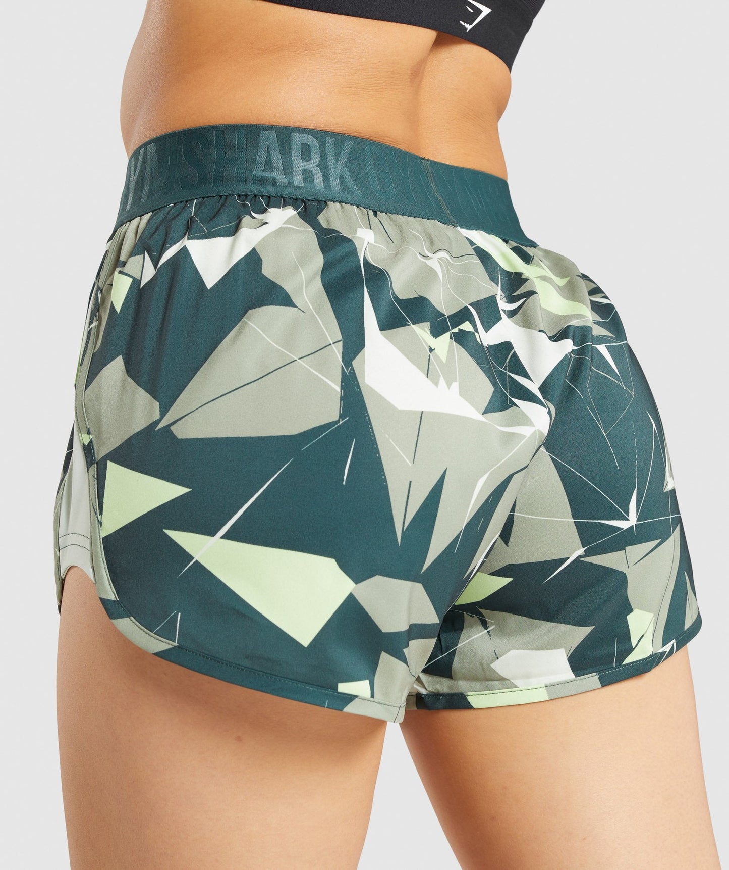 Gymshark Training Loose Fit Shorts - Light Green Print
