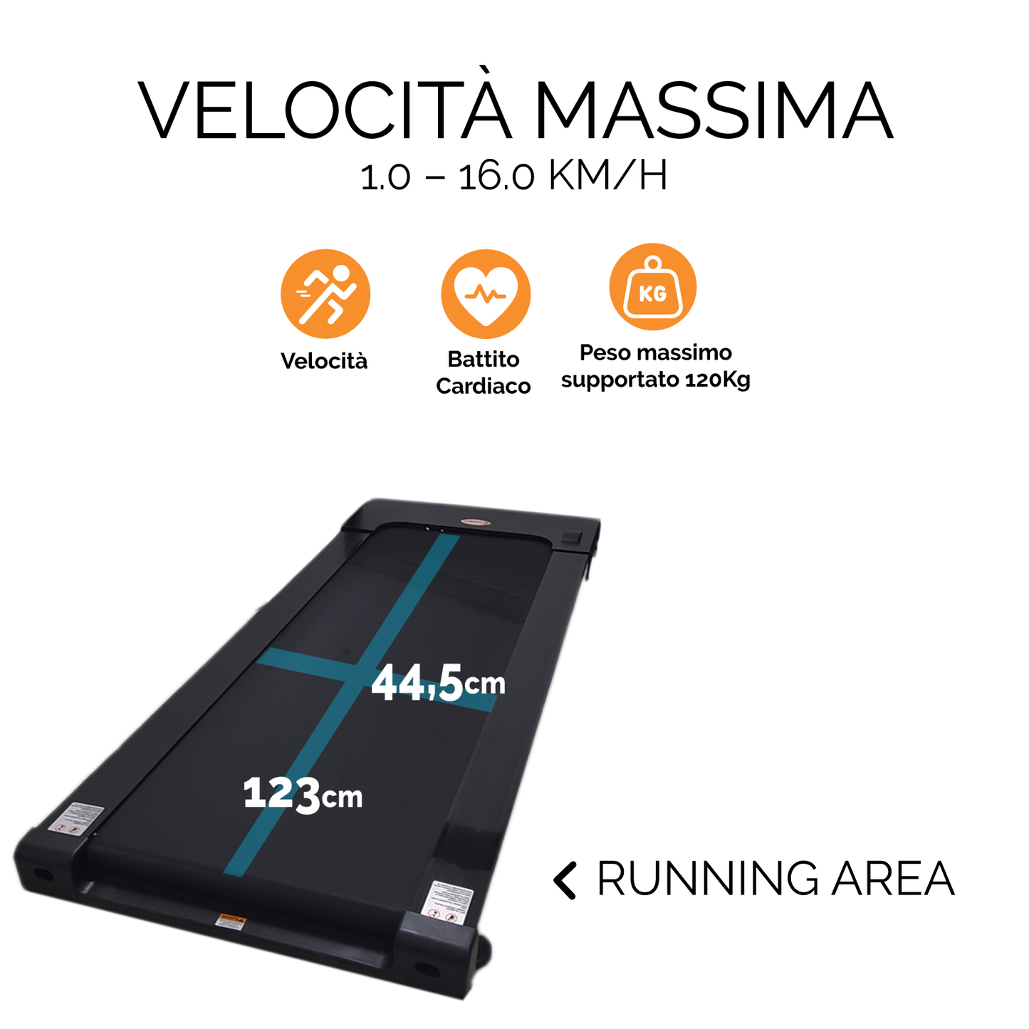 Compact Folding Electric Treadmill 16km/h - Clearance