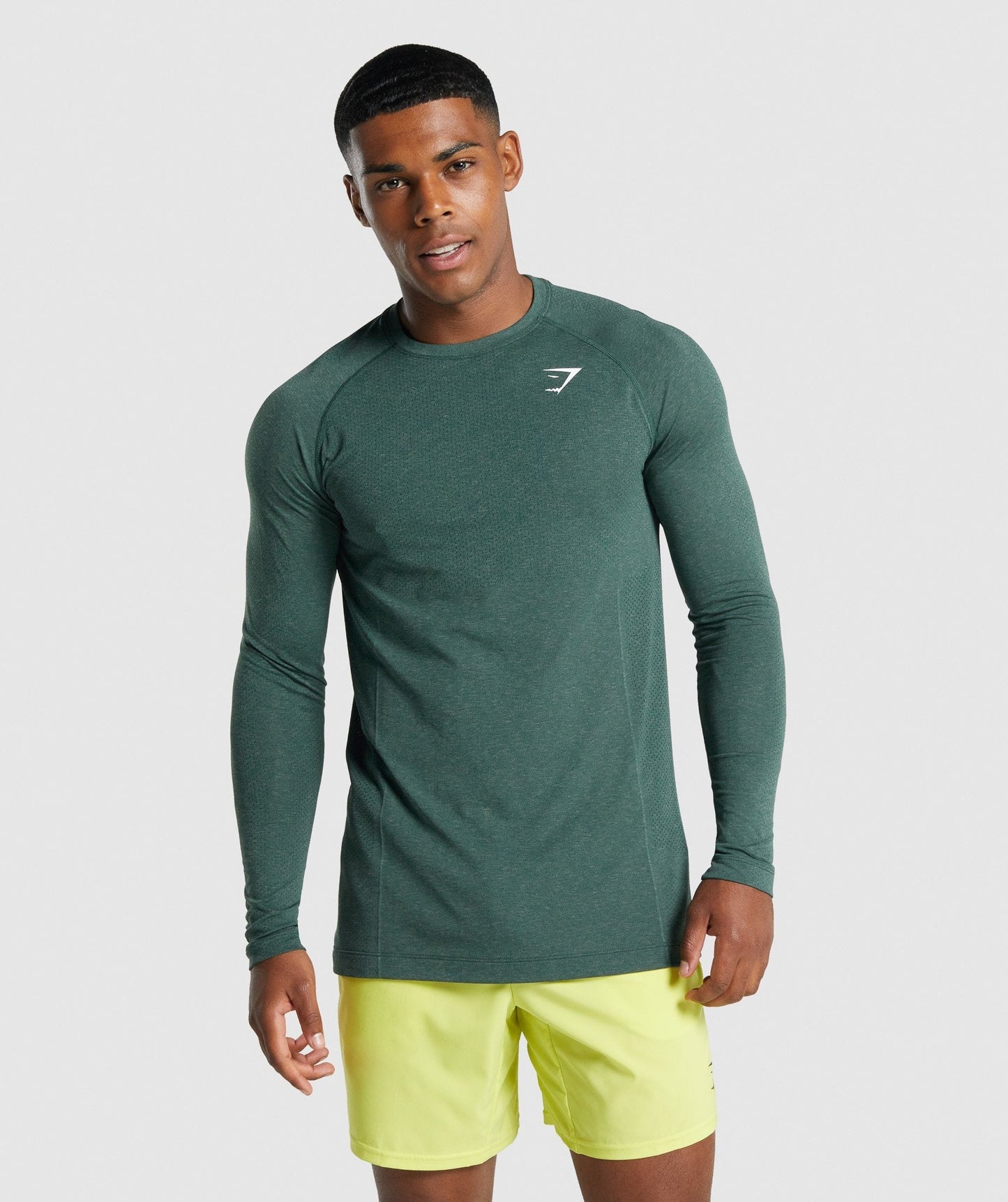 Gymshark Vital Light Seamless Long Sleeve T-Shirt - Dark Green Marl