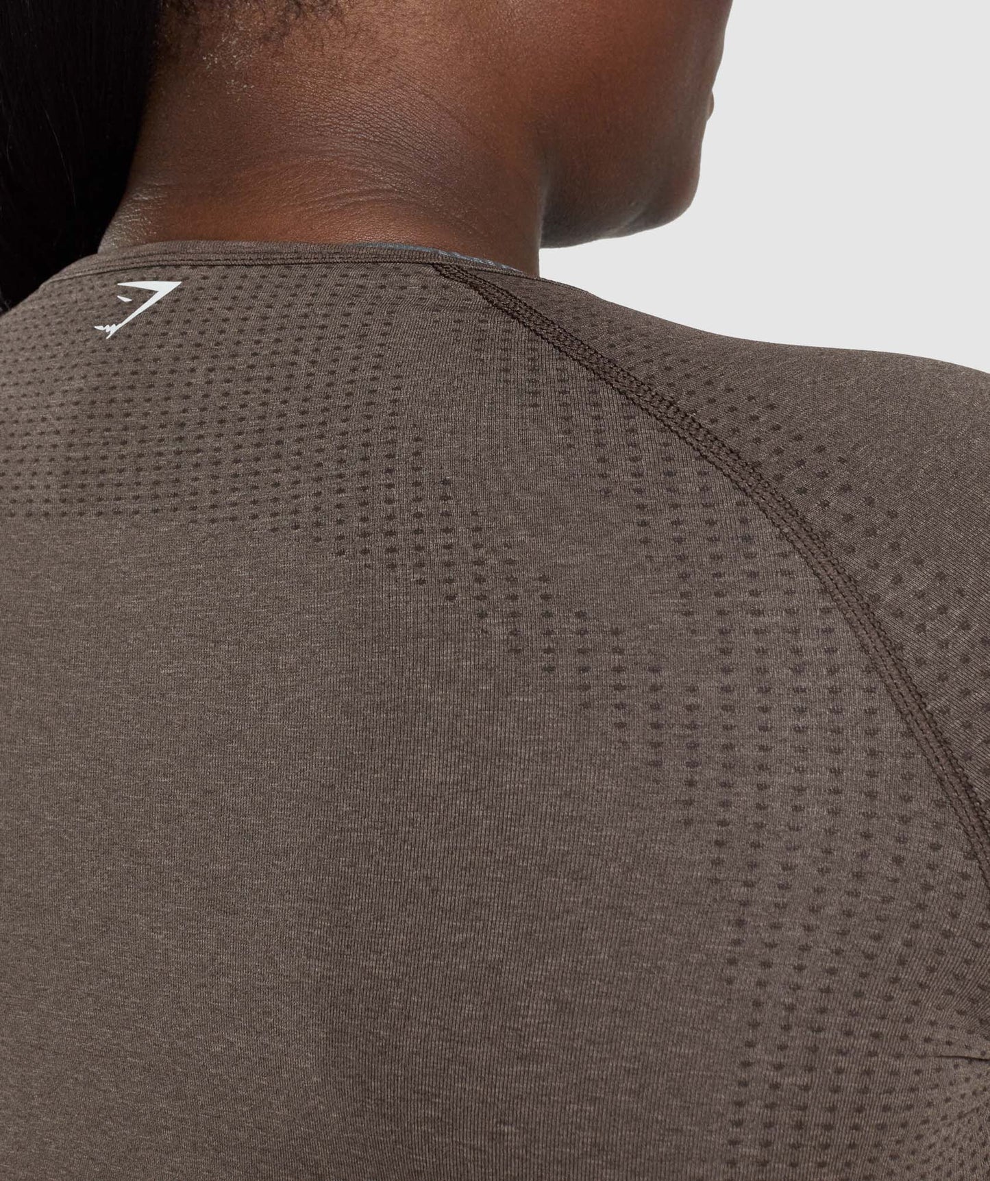 Gymshark Vital Seamless 2.0 Long Sleeve Crop Top - Brown Marl