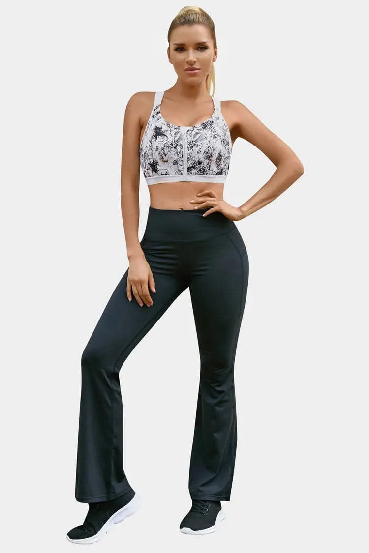 Vutru High Impact Printed Zip Bra
