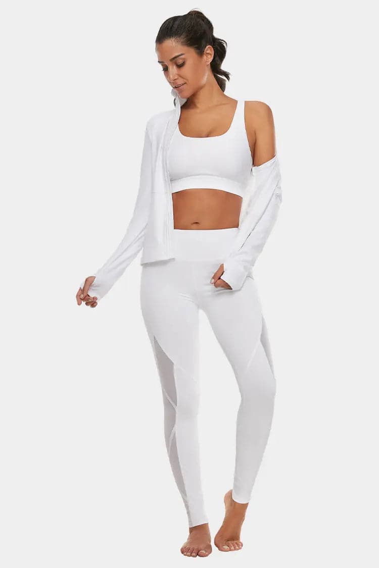 Vutru High-Waist Mesh Stitching Leggings