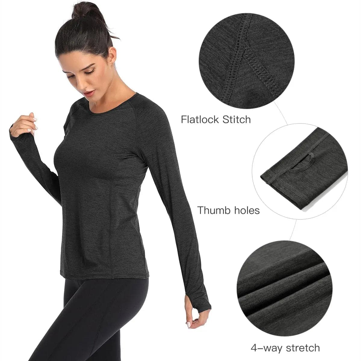 Vutru Thumb Holes Workout Long Sleeves