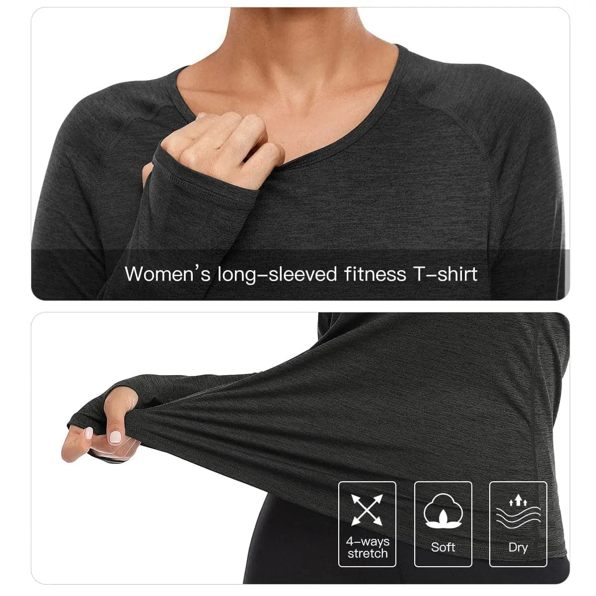 Vutru Thumb Holes Workout Long Sleeves