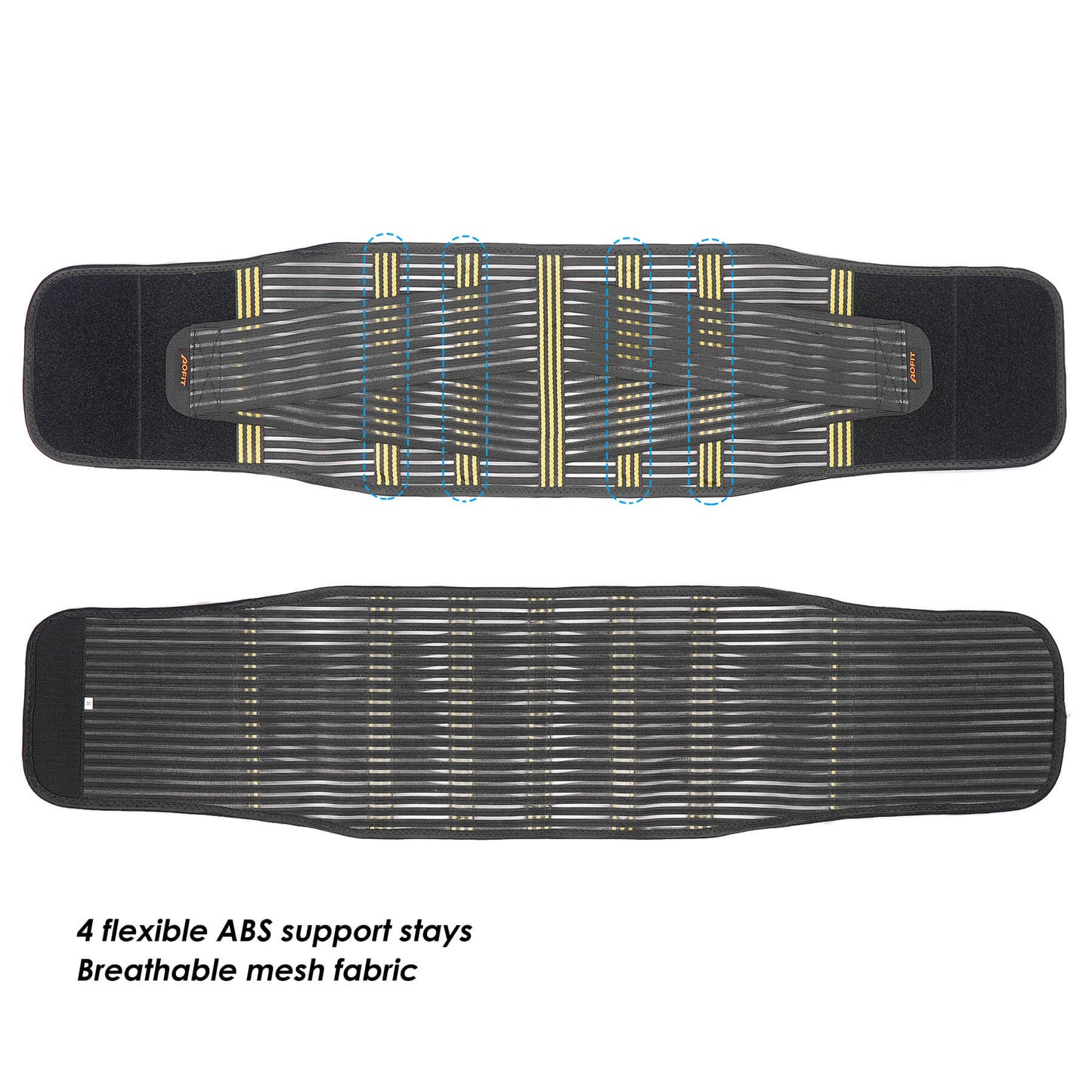Aofit Back Brace with Breathable Mesh Fabric, Flexible Support