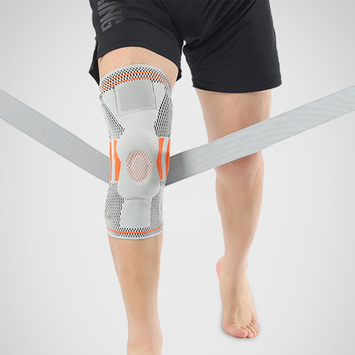 Aofit Knee Support Sleeves with Side Stabilizers, Protective Gel Pad, Adjustable Straps, 1 Pair