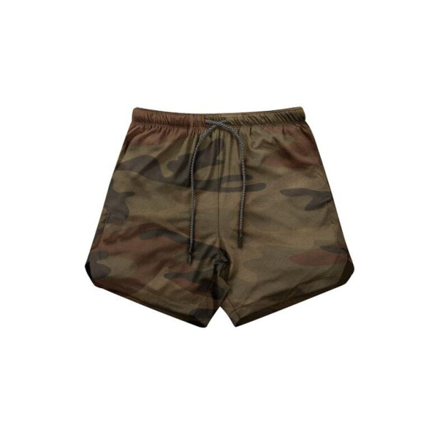 2 in 1 Camouflage Fitness And Gym Shorts