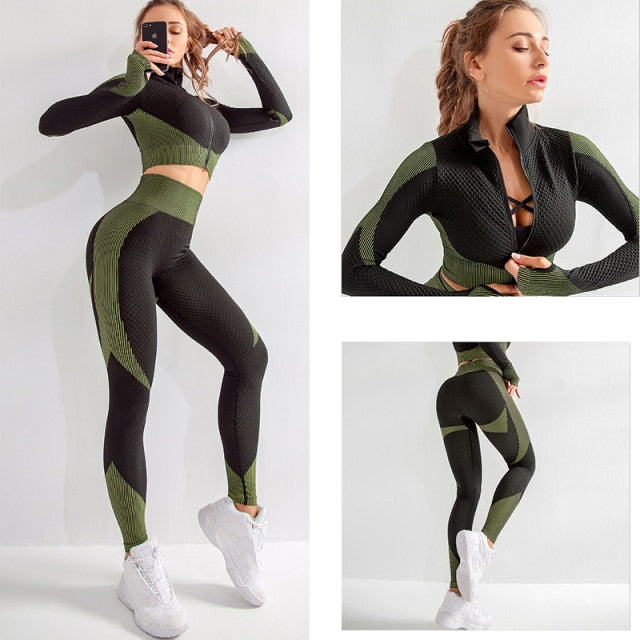 Women Seamless Yoga, Gym 3pc Sets